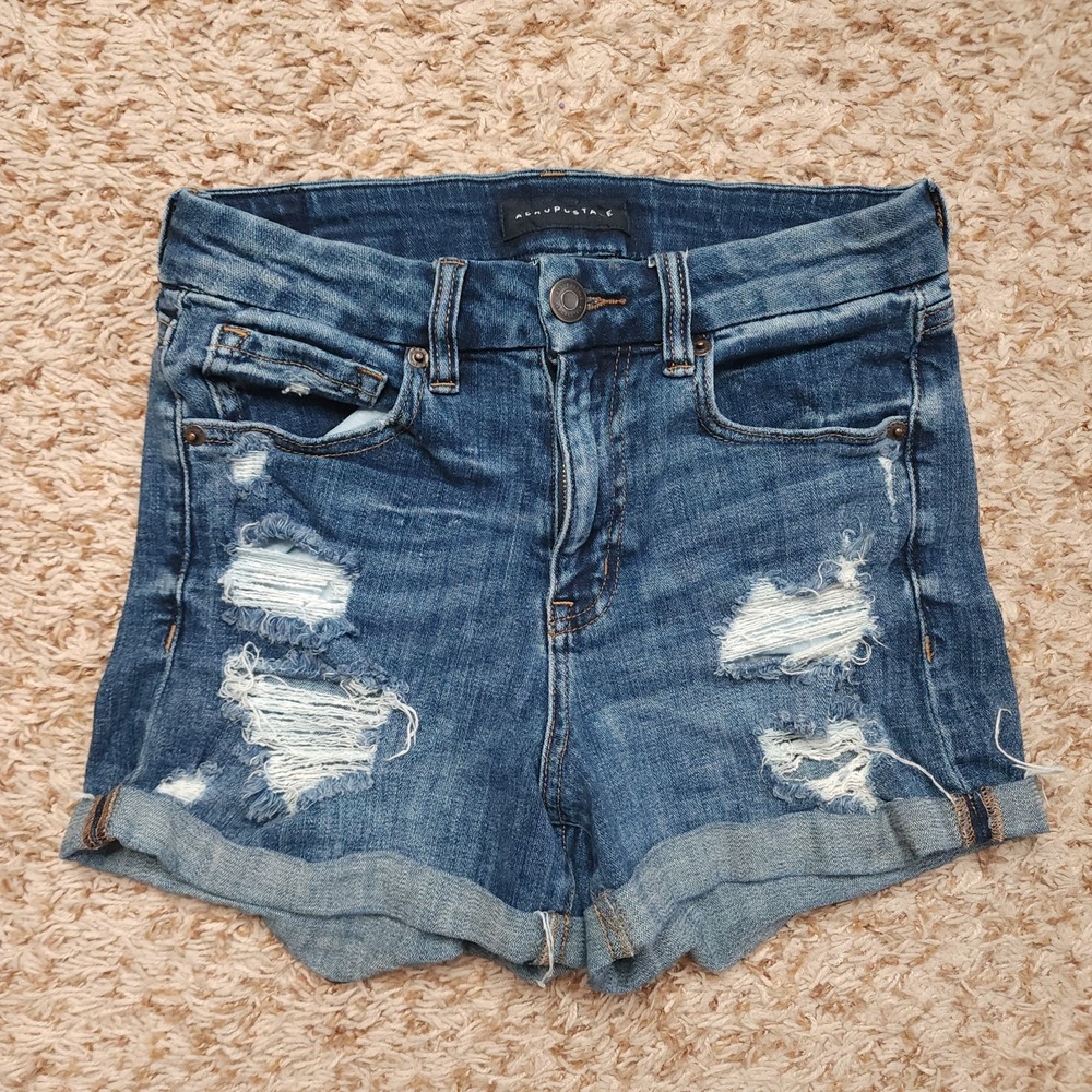 Aeropostale High Rise Curvy Midi Girls 4 Jean Shorts